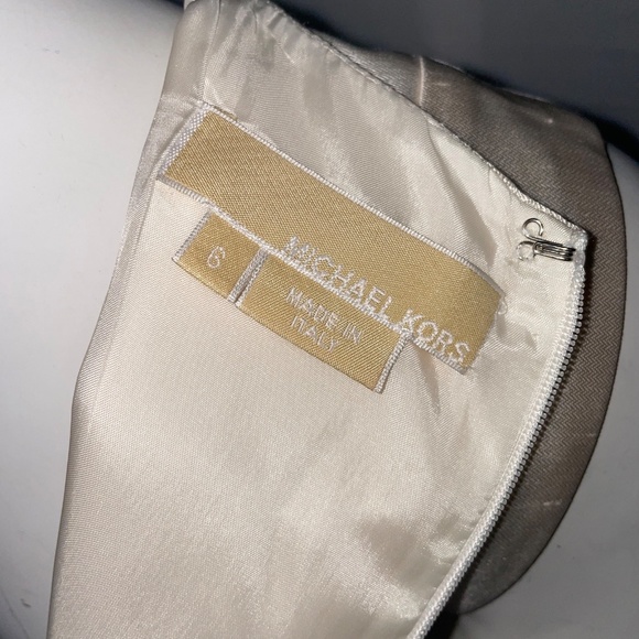 Michael Kors Silk Sleeveless Shift Ivory Dress Embellished Crew Neck Size S - Picture 7 of 8